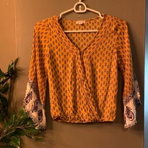 Mustard colored boho top